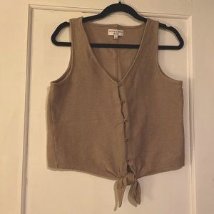 Madewell texture & thread button-front tie tank top